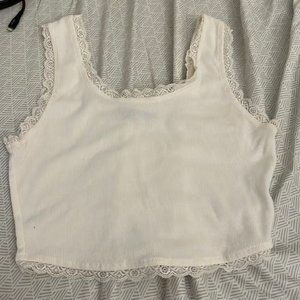 lace trim tank top